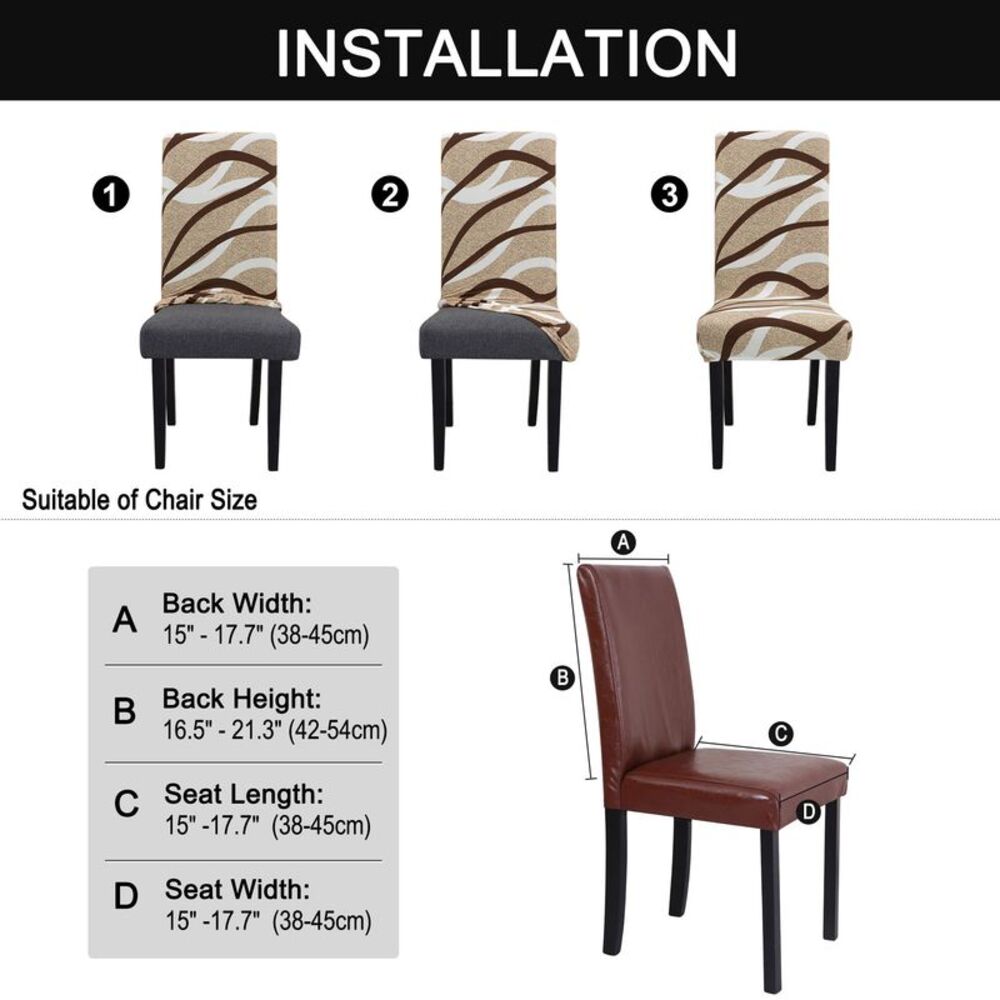 Dining Chair Cover Stretch Chair Protector Chair Seat Cover String Pattern - Picture 6 of 6